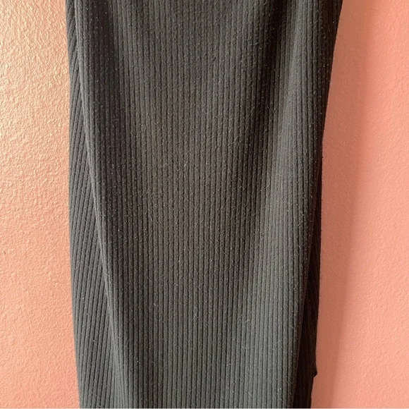 Abercrombie and Fitch Knit Midi Black Dress with Side Slits - Picture 6 of 8